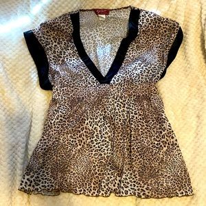 Leopard print tunic swim coverup